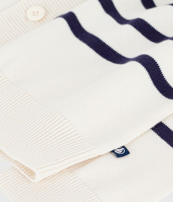 Cardigan in cotone a righe bambino blu MILK/ SOIR