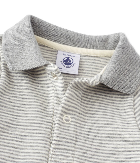 Body bebé maschio in millerighe grigio SUBWAY/beige COQUILLE