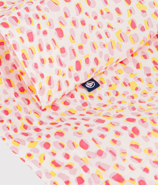 Gonna corta in cotone stampato bambina bianco/multicolore