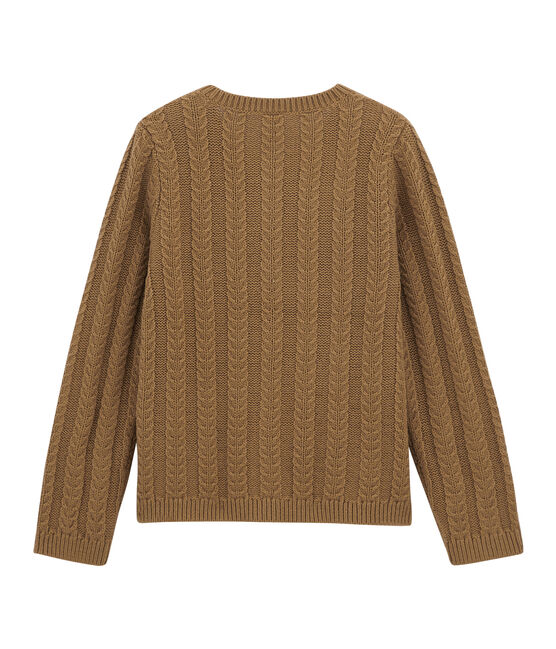 Cardigan in lana e cotone marrone BRINDILLE
