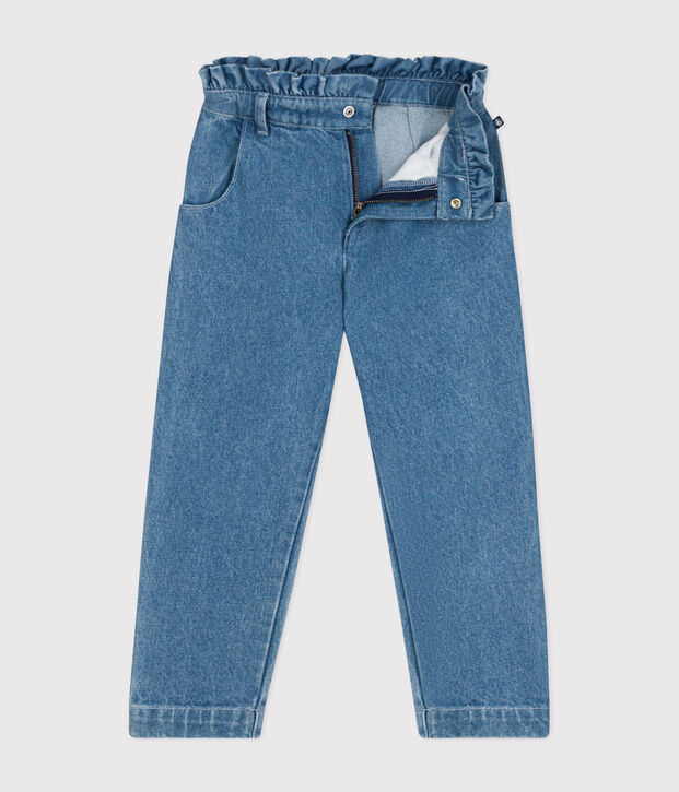 Pantaloni dritti in denim bambina blu