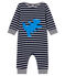 Tuta lunga bebè maschio a righe marinare blu SMOKING/bianco MARSHMALLOW CN