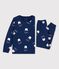 Pigiama bambino in cotone biologico Tajinebanane x Petit Bateau blu MEDIEVAL/bianco MULTICO