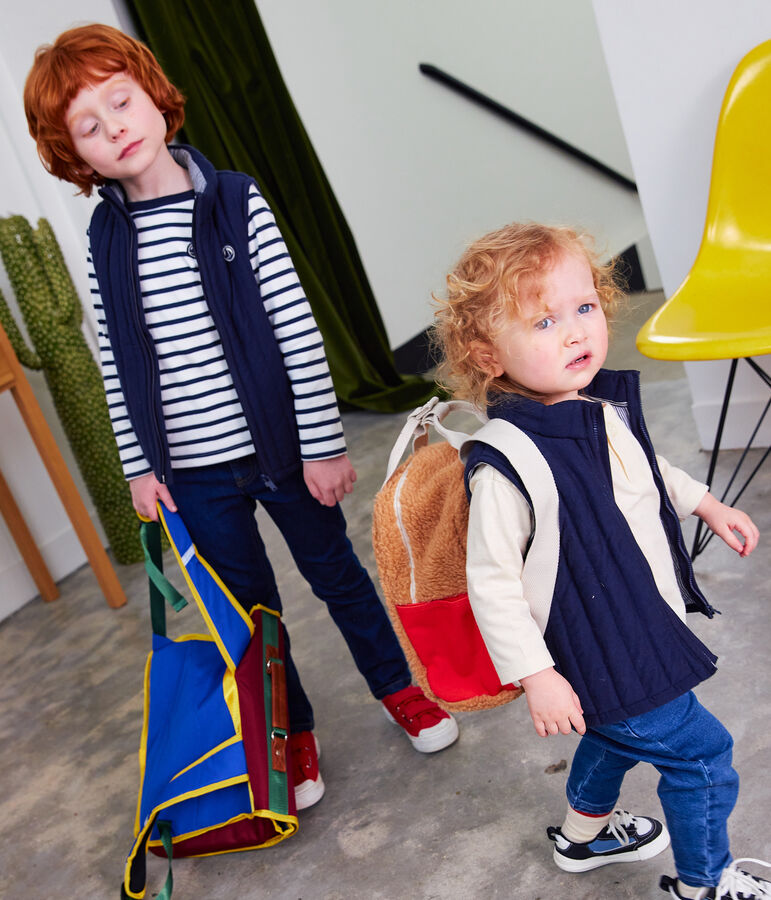 Giacca smanicata in tubique bambino unisex blu