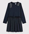 Abito maniche lunghe bambina blu SMOKING