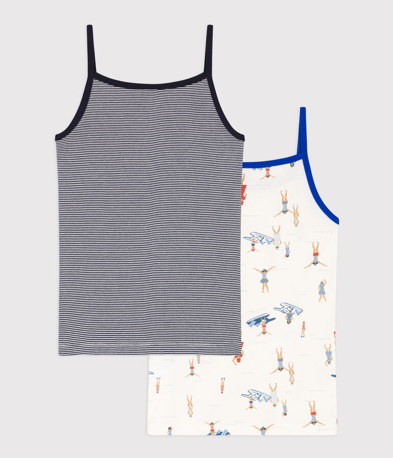 Canottiera con spalline in cotone donna multicolore