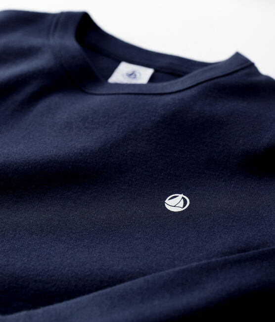 T-shirt in cotone biologico bambina / bambino blu SMOKING