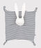 Peluche a forma di coniglietto marinaio in cotone biologico bianco MARSHMALLOW/blu SMOKING