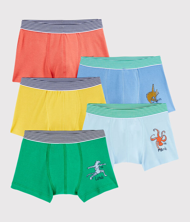 Confezione da 5 boxer animali yoga bambino multicolore