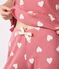 Pigiama in cotone con cuore stampato donna rosa ROSEWOOD/ MARSHMALLOW
