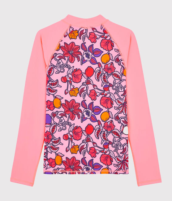T-shirt anti-UV UPF 50+ ecoresponsabile donna rosa PATIENCE/bianco MULTICO