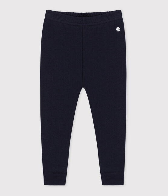 Leggings in cotone tinta unita neonato blu SMOKING