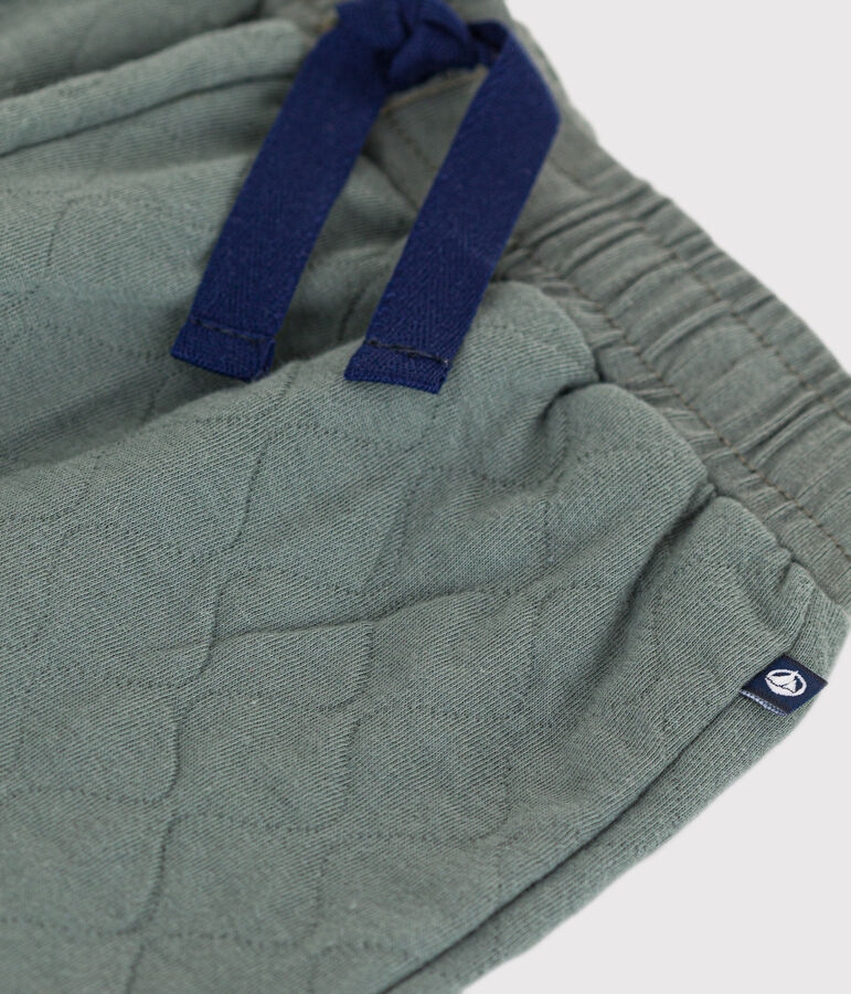 Pantaloni in tubique trapuntato bambino. verde THUYA