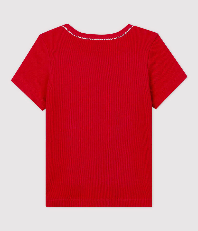 T-shirt a maniche corte in cotone bambina rosso TERKUIT