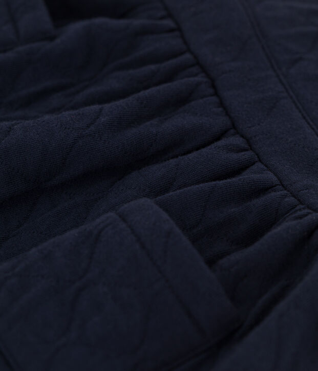 Abito a maniche lunghe beb&egrave; con stampa in tubique trapuntato. blu