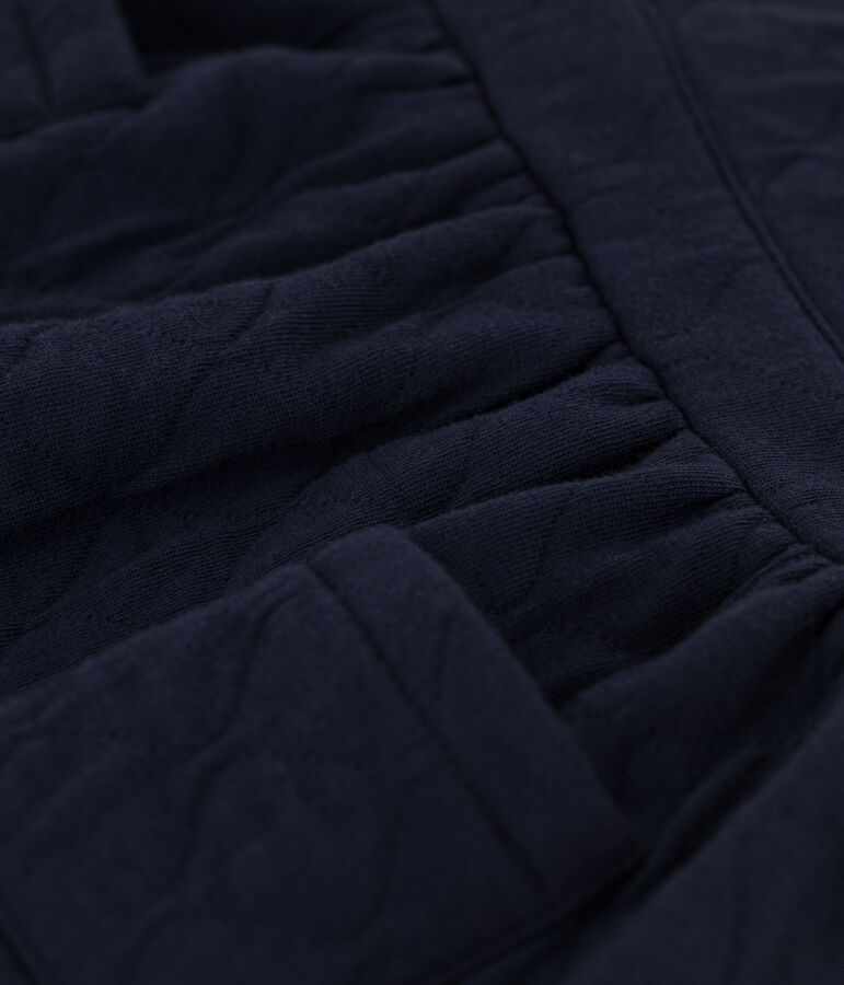 Abito a maniche lunghe beb&egrave; con stampa in tubique trapuntato. blu