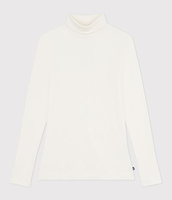 Dolcevita iconico in misto lana e cotone donna ecru MILK