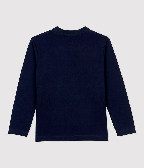 T-shirt bambino a maniche lunghe in cotone blu SMOKING