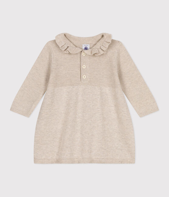 Abito a maniche lunghe in maglia di cotone neonato beige MONTELIMAR CHINE