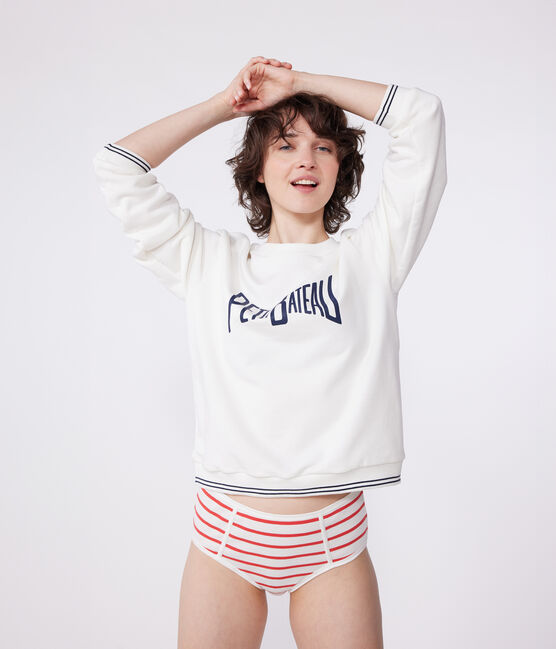 Confezione da 2 slip a vita alta in cotone a righe donna variante 1