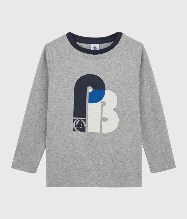 T-shirt serigrafata bambino grigio
