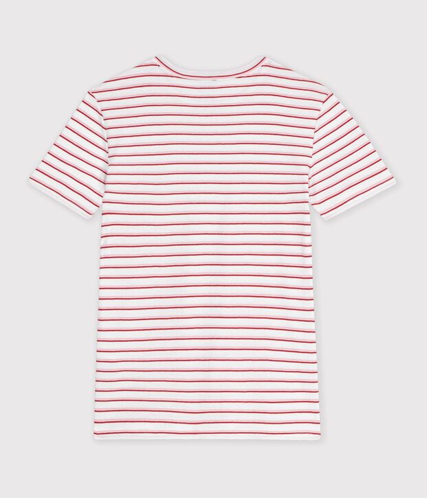 T-shirt a maniche corte in cotone a righe donna bianco/rosso
