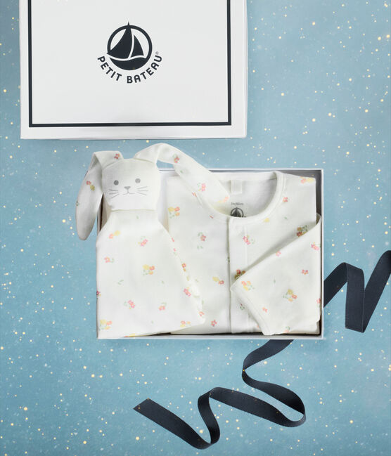 Confezione regalo nascita in cotone con stampa a fiori variante 1