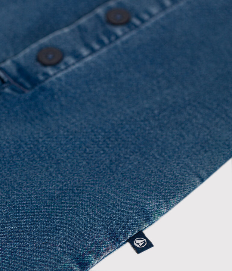 Tutina smanicata in denim beb&egrave; blu