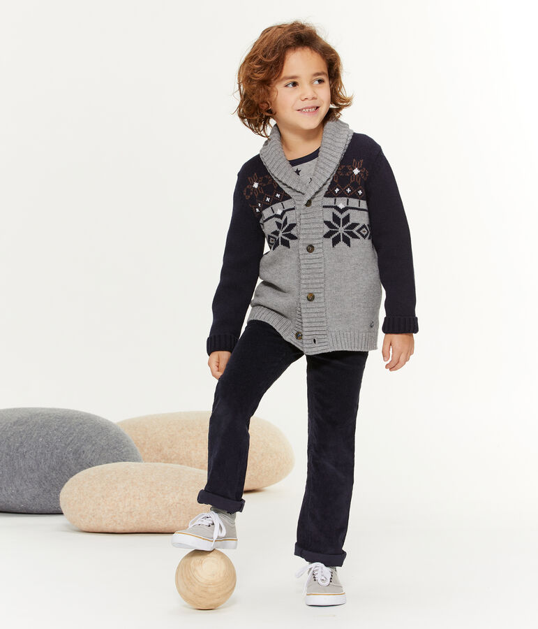 Cardigan tricot bambino grigio SUBWAY/blu SMOKING/ CUIVRE