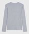 T-shirt L'Iconique a maniche lunghe in cotone con punto cocotte donna grigio FUMEE CHINE