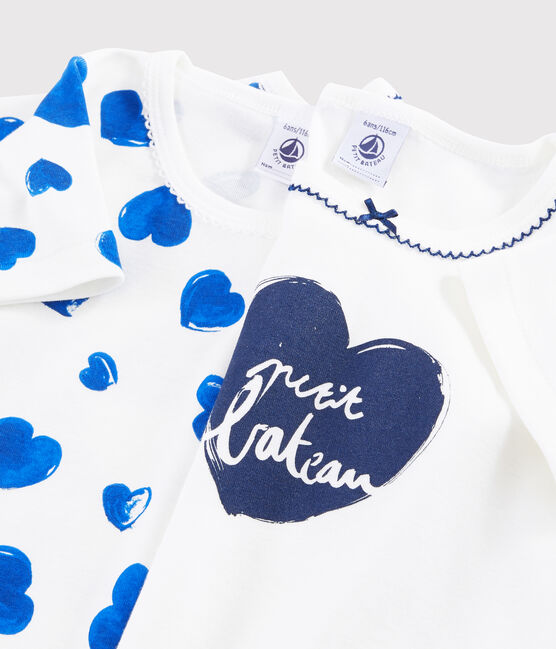 Confezione da 2 t-shirt manica corta cuori bambina variante 1