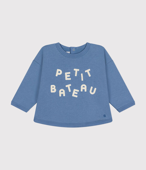 Maglia in tessuto felpato neonato blu BEACH