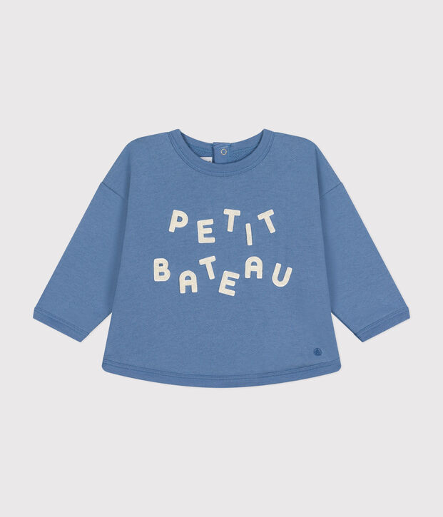 Maglia in tessuto felpato neonato blu