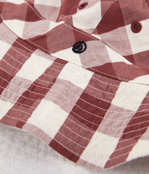 Bob in popeline bambina marrone/ecru