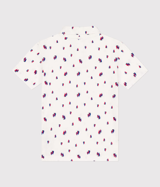 Polo a maniche corte in cotone bambino bianco MARSHMALLOW/bianco MULTICO