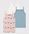Confezione da 2 canotte bambina con spalline in cotone tulipani variante 1