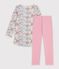 Camicia da notte e leggings bambina in tubique a fiori rosa/multicolore