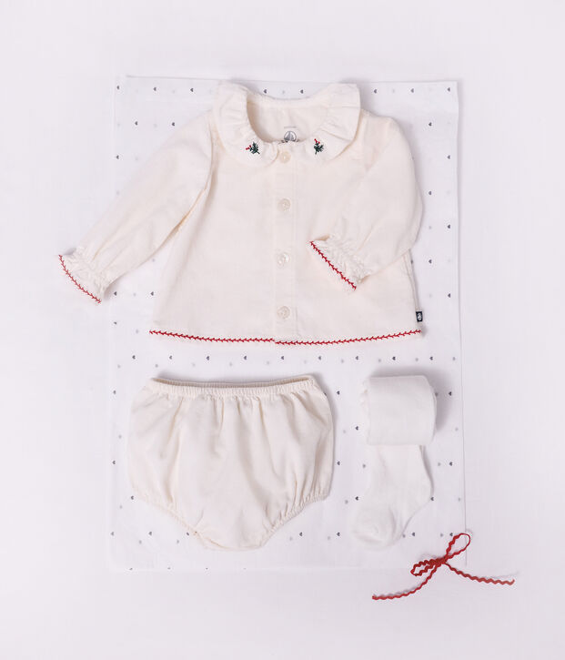Confezione regalo composta da blusa, bloomer e collant neonata multicolore