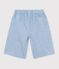 Bermuda corti in cotone tinta unita bambino blu