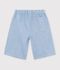 Bermuda corti in cotone tinta unita bambino blu