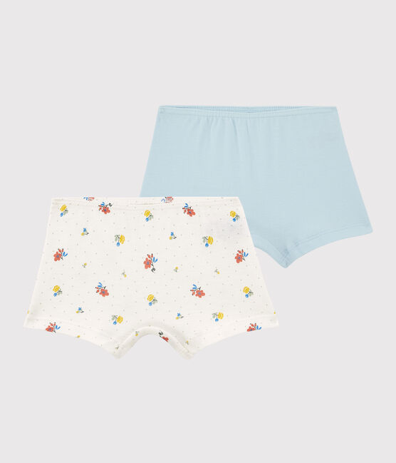Confezione da 2 mutandine a fiori bambina in cotone variante 1