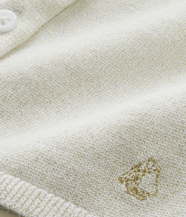 Bolero bambina brillante bianco/marrone