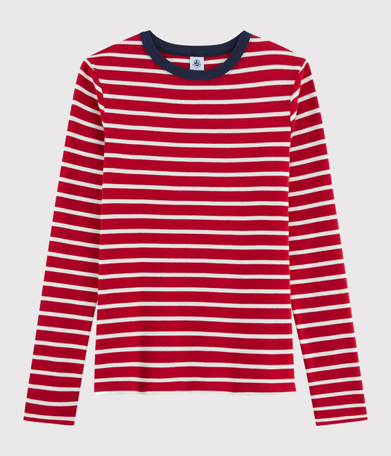T-shirt iconica scollo rotondo Donna rosso TERKUIT/bianco MARSHMALLOW