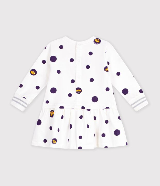 Abito a maniche lunghe da beb&egrave; femmina bianco/multicolore