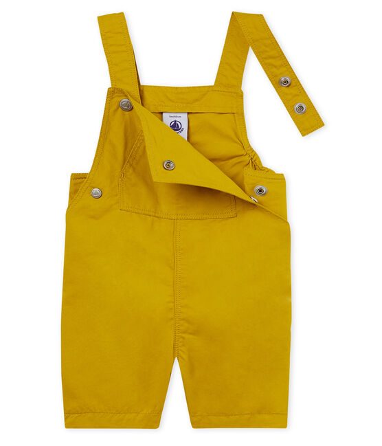 Salopette corta bambino in twill verde BAMBOO