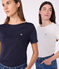 Iconica T-shirt da donna con collo da ammiraglio in cotone  blu SMOKING