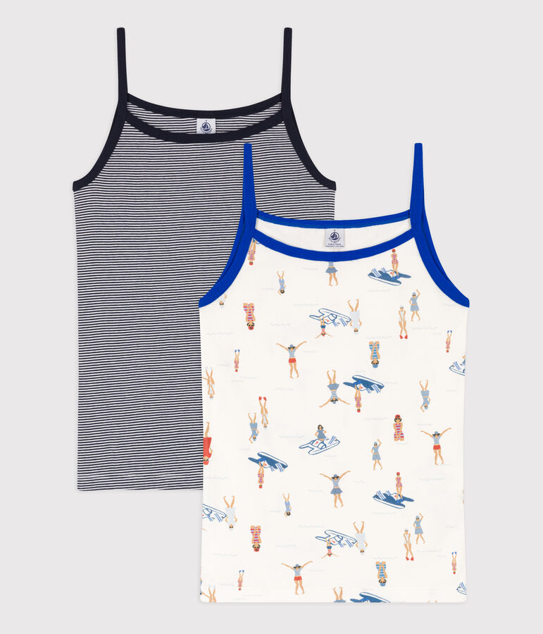 Canottiera con spalline in cotone donna multicolore