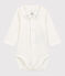 Body con colletto ricamato bebè in cotone biologico bianco MARSHMALLOW