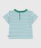 T-shirt a maniche corte in cotone a righe neonato bianco/multicolore