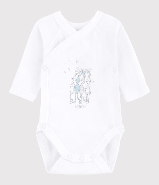 Body incrociato a manica lunga bebè unisex bianco ECUME